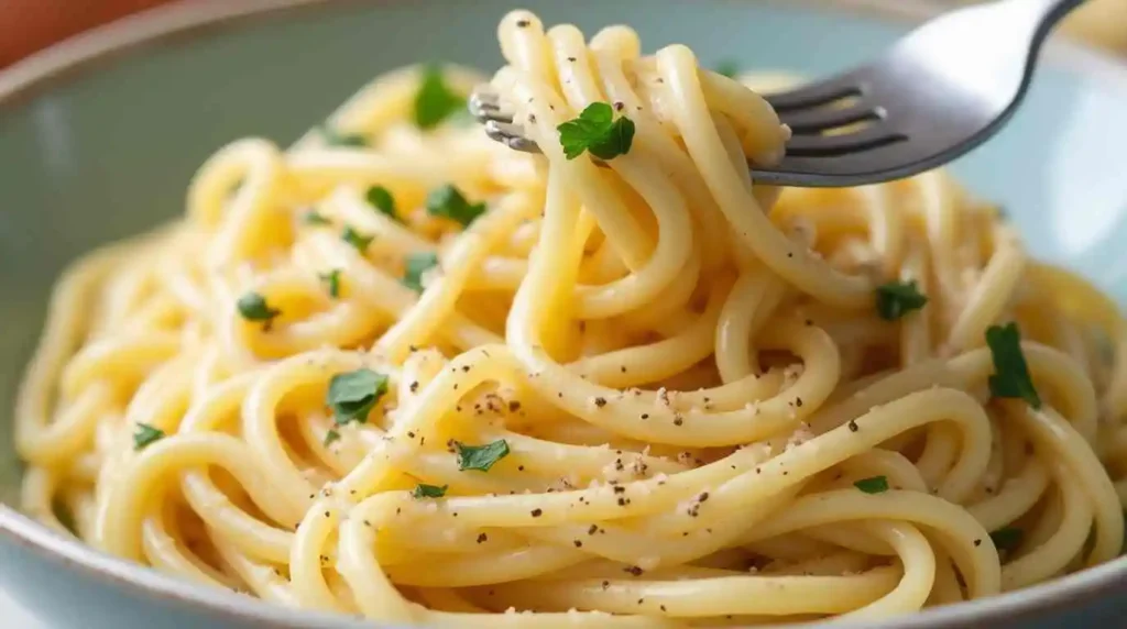 Easy homemade Spaghetti Alfredo recipe with rich white sauce.