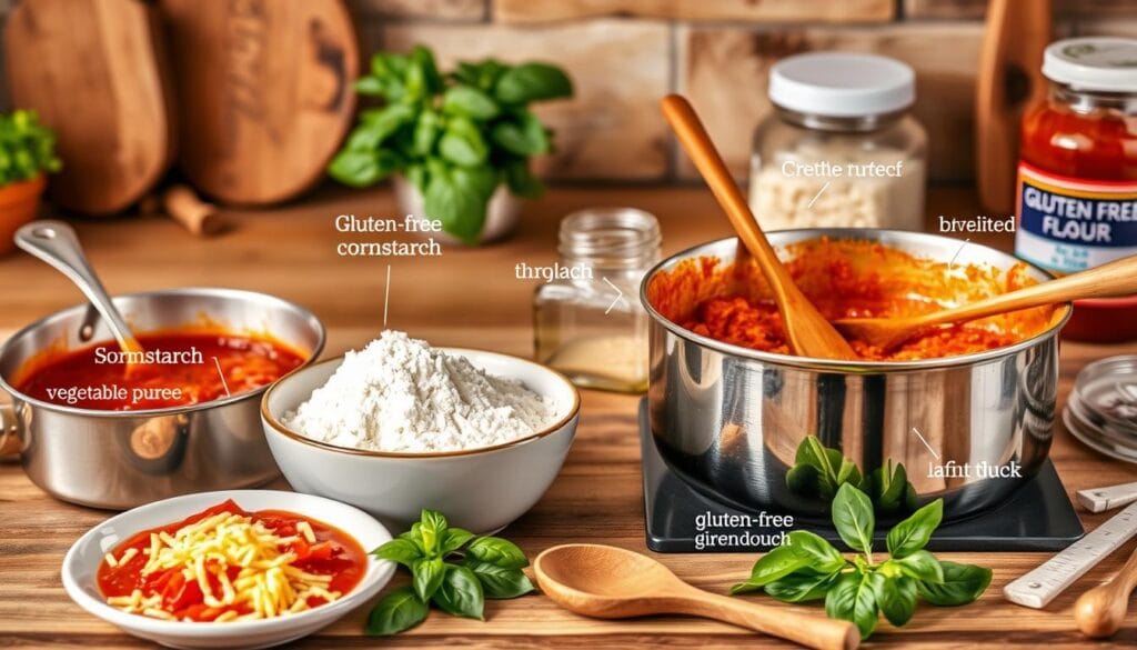 gluten free pasta sauce ingredients on a table