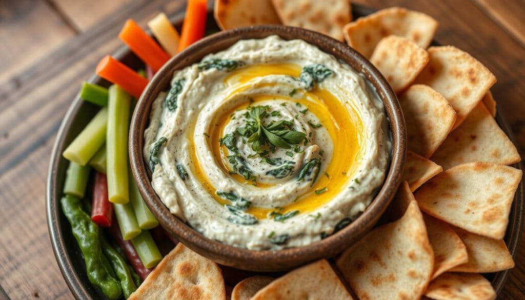 vegan appetiezers Creamy Spinach and Artichoke Dip